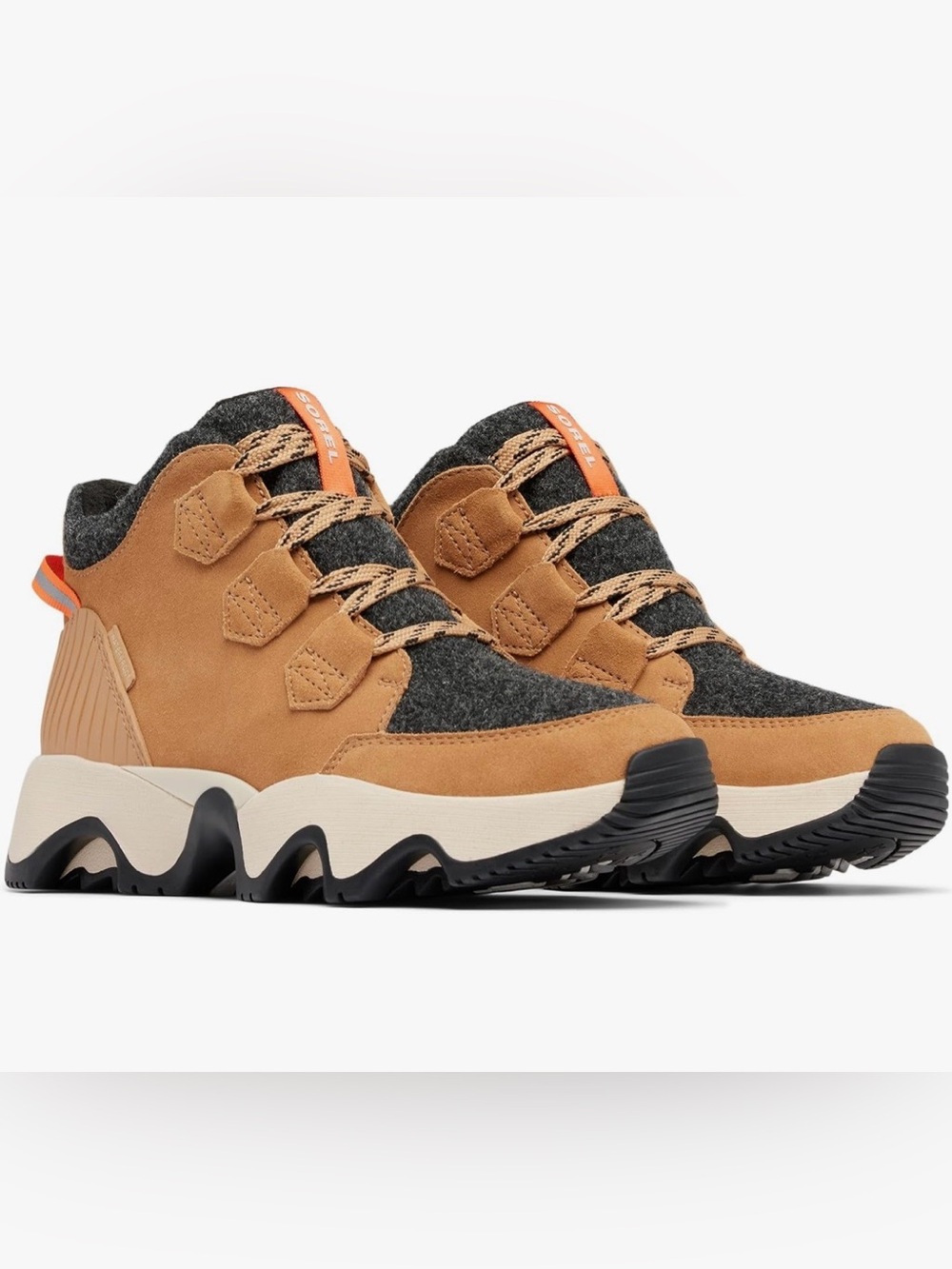 Sorel Tan and Charcoal Lace-Up Winter Hiking Boot